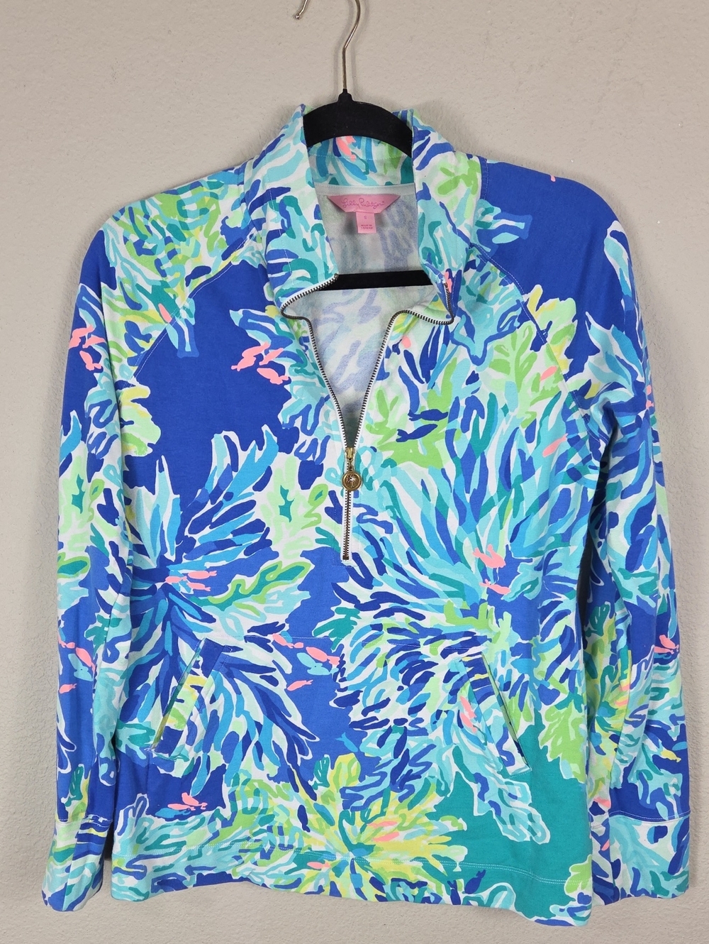 Lilly Pulitzer Skipper Popover Pullover UPF 50+ Long Sleeve Size Small 20600